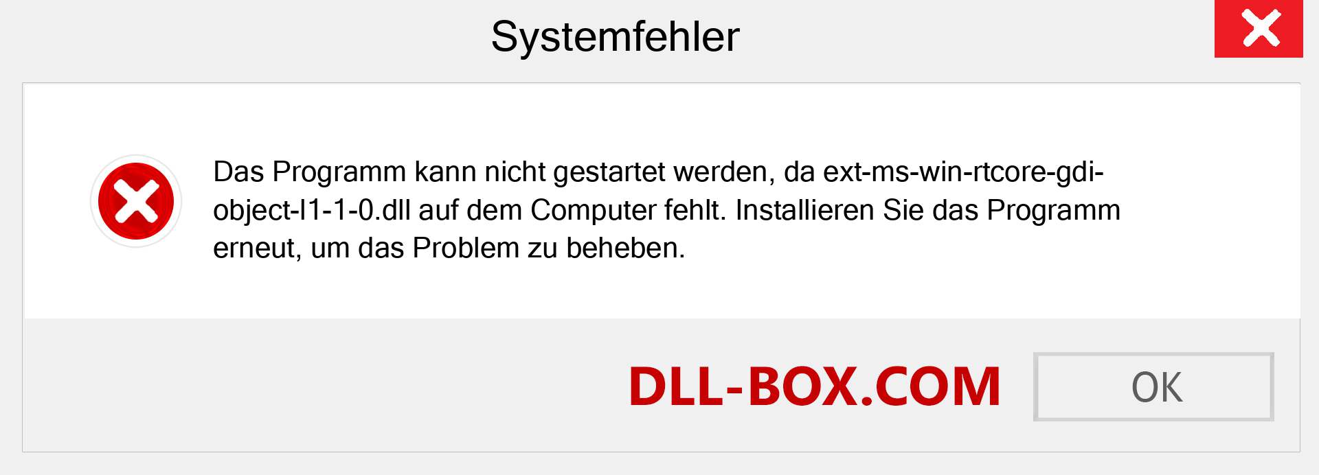 ext-ms-win-rtcore-gdi-object-l1-1-0.dll-Datei fehlt?. Download für Windows 7, 8, 10 - Fix ext-ms-win-rtcore-gdi-object-l1-1-0 dll Missing Error unter Windows, Fotos, Bildern