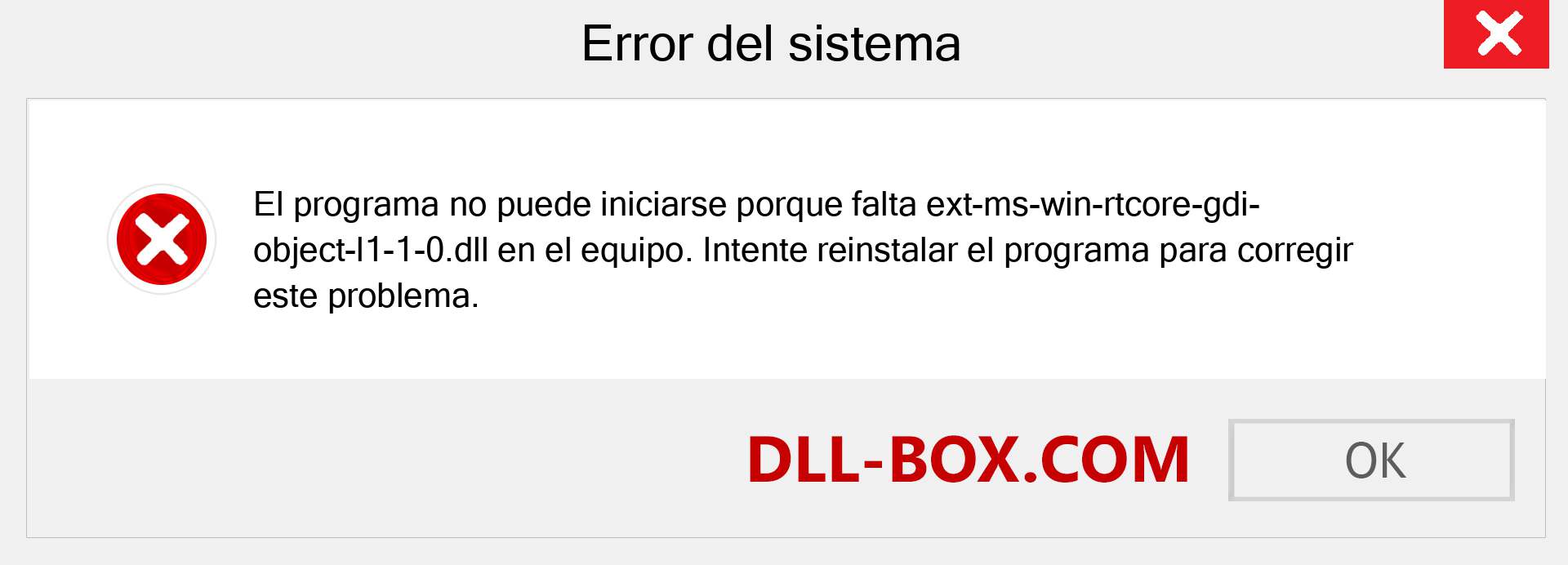 ¿Falta el archivo ext-ms-win-rtcore-gdi-object-l1-1-0.dll ?. Descargar para Windows 7, 8, 10 - Corregir ext-ms-win-rtcore-gdi-object-l1-1-0 dll Missing Error en Windows, fotos, imágenes